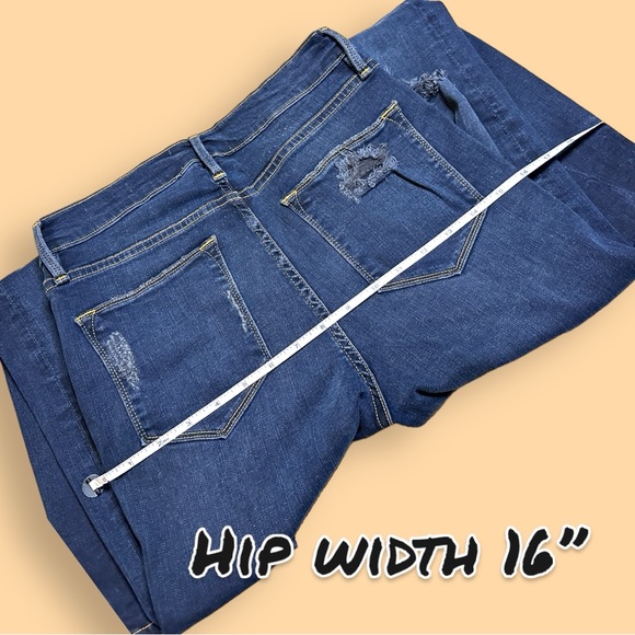 NWOT FRAME Le High Straight Distressed Jeans in Majesty Deep Blue. Size 27👖 - Picture 9 of 14